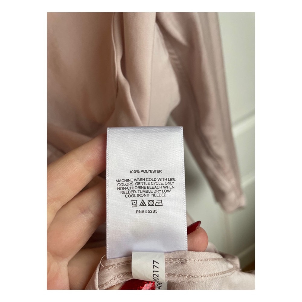 Express Long Sleeve Button Up Blouse Dusty Pink M… - image 4